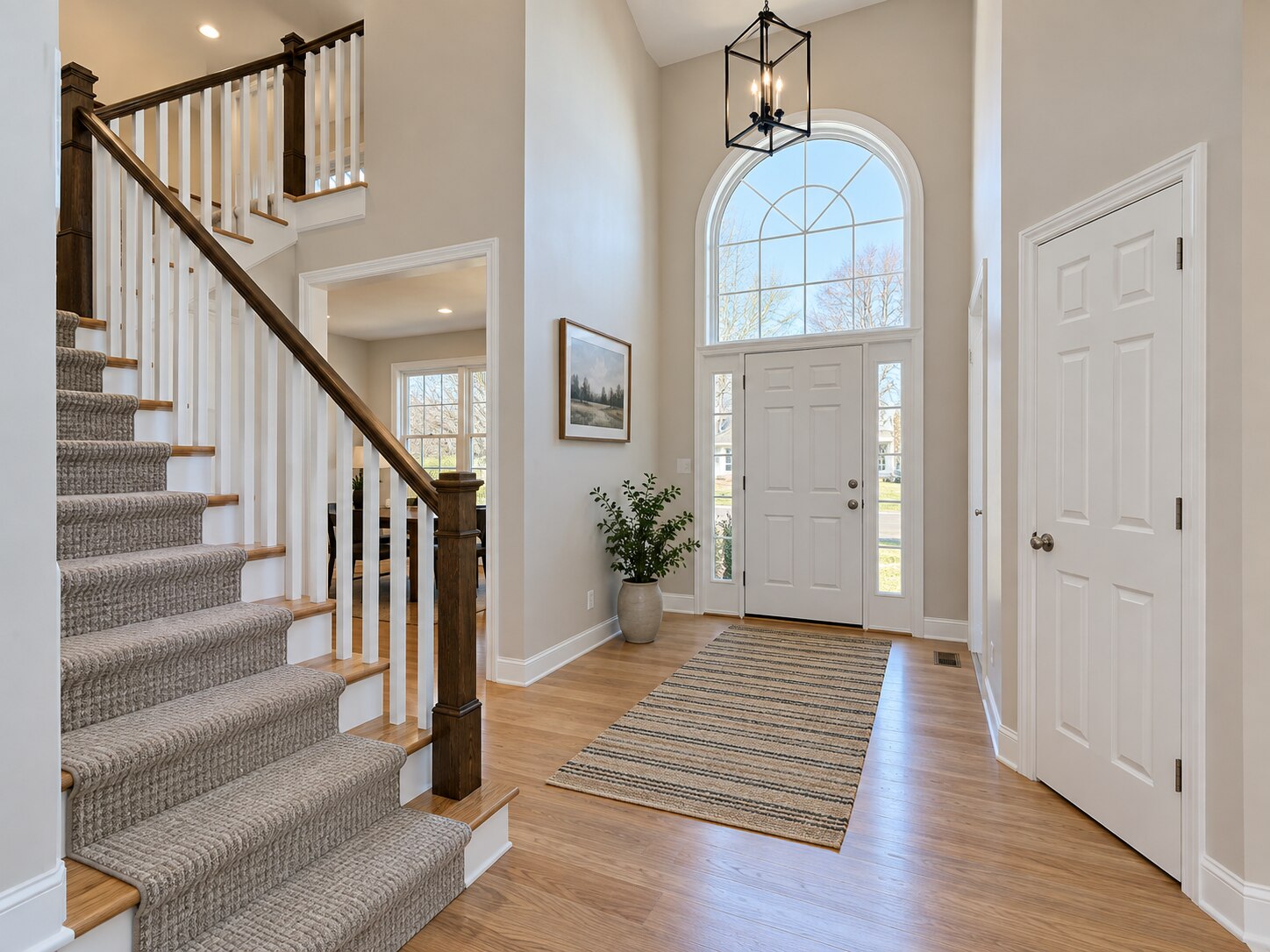 White Stair with Runner
