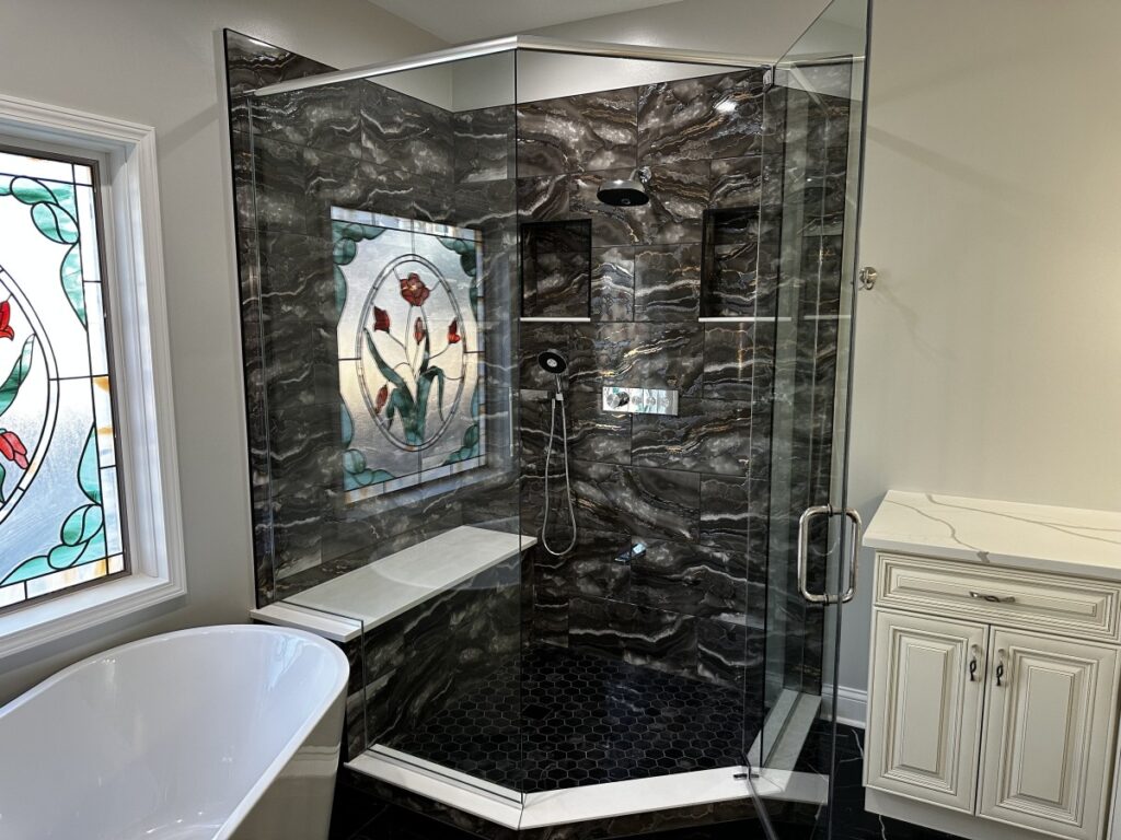 Luxury Master Bathroom Remodel in Glen Ellyn in Glen Ellyn, IL by ADS Building & Remodeling