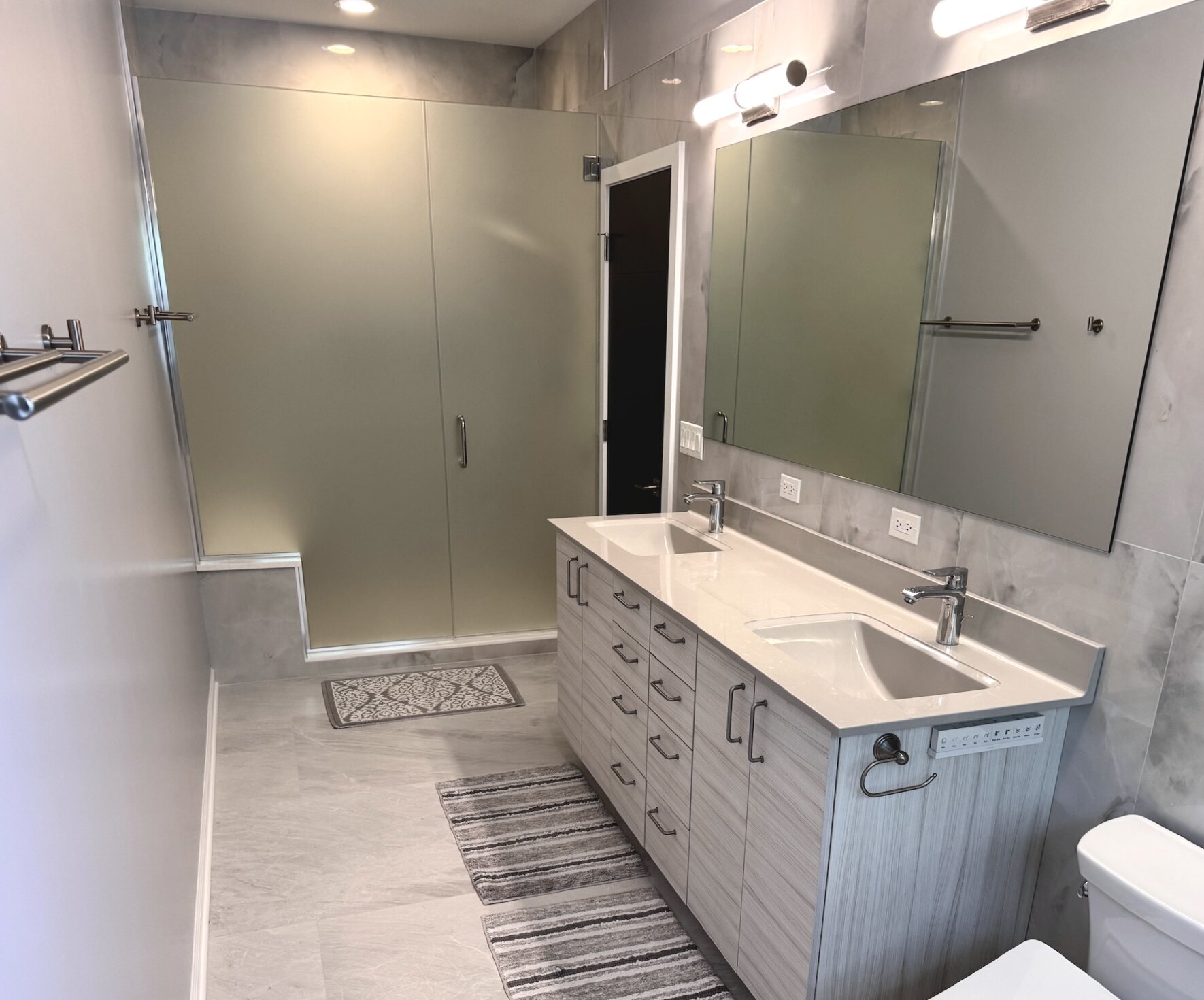 Modern Gray Master Bathroom in Chicago, IL