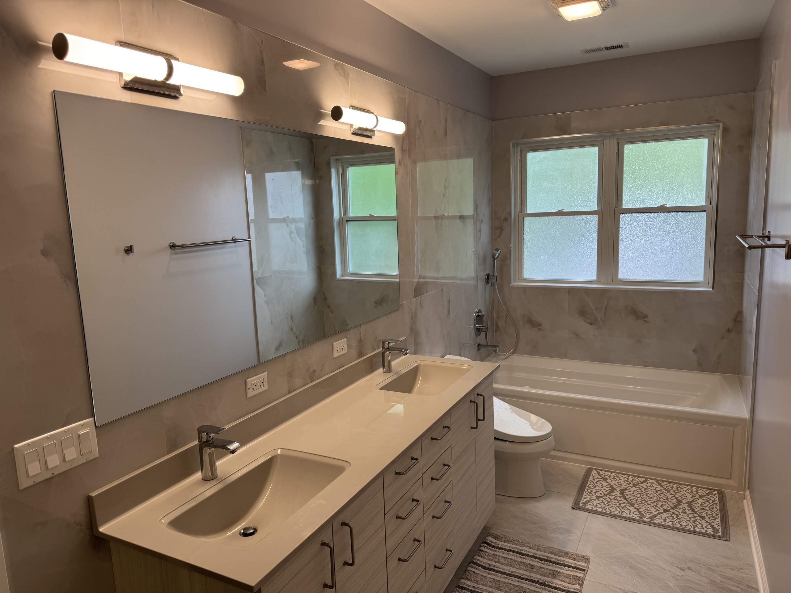 Gray Marble Guest Bathroom in Chicago, IL