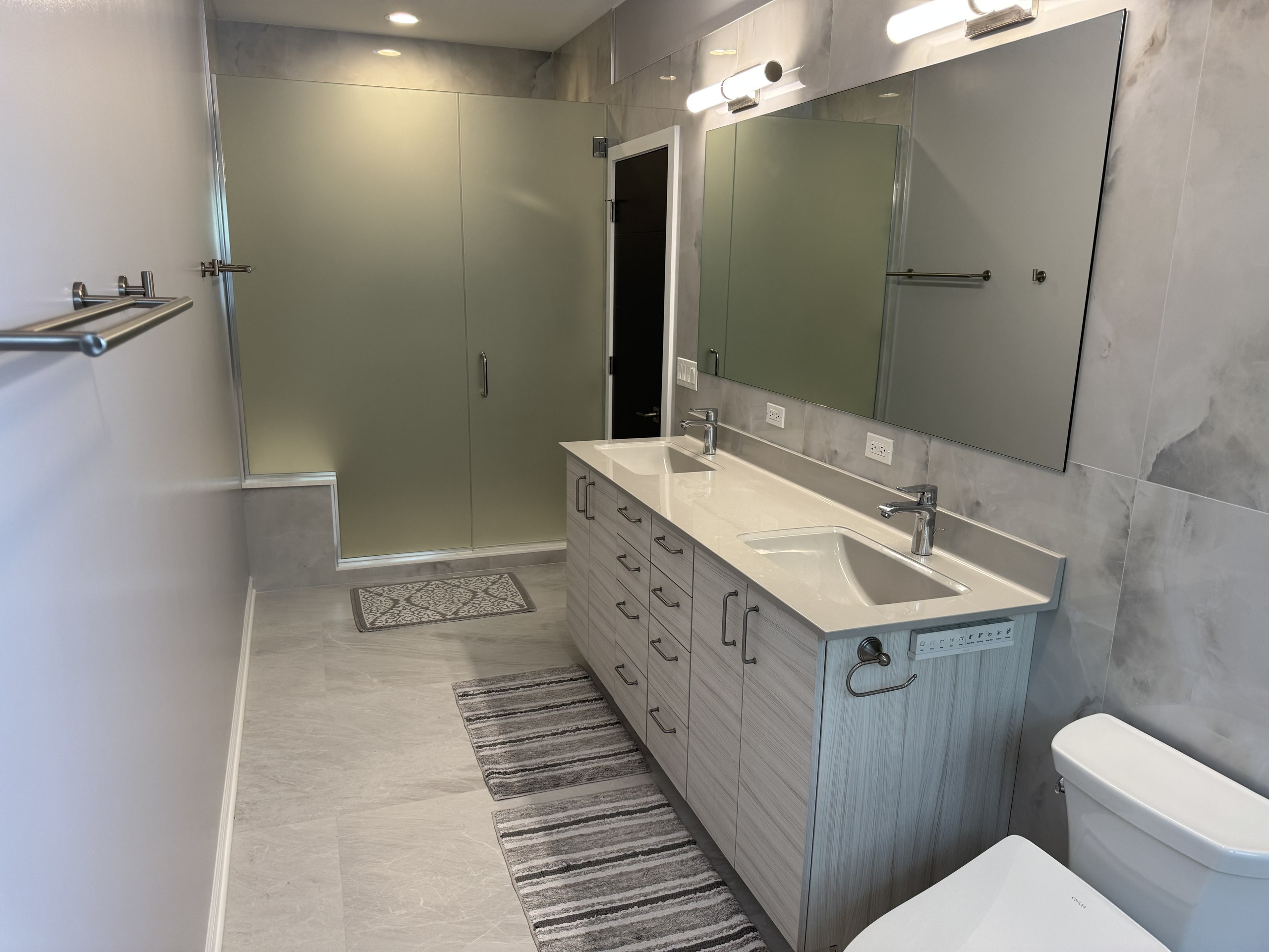 Modern Gray Master Bathroom in Chicago, IL